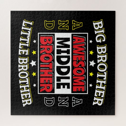 Geweldige middelste broer - is groot en klein legpuzzel (Horizontaal)