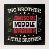 Geweldige middelste broer - is groot en klein legpuzzel (Verticaal)