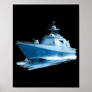 Geweldige militaire schip grafisch poster