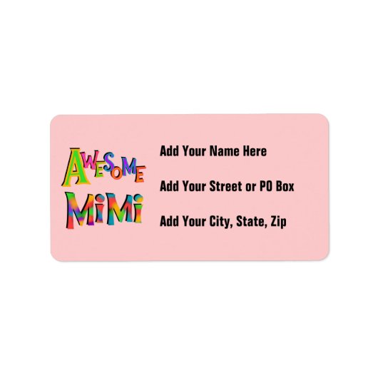 Geweldige Mimi T-shirts en cadeaus Etiket (Voorkant)