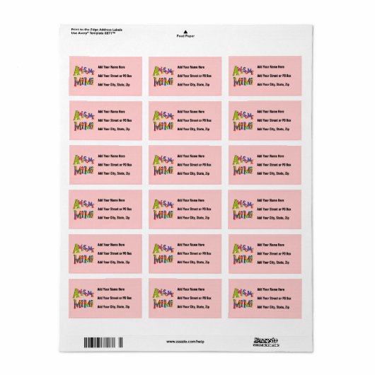 Geweldige Mimi T-shirts en cadeaus Etiket (Full Sheet)
