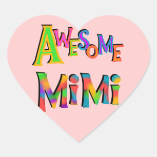 Geweldige Mimi T-shirts en cadeaus Hart Sticker