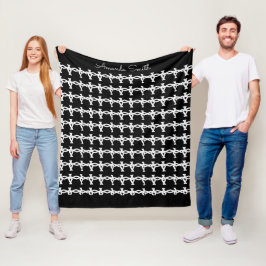 Geweldige, minimaal, zwart-wit kettingpatroon fleece deken