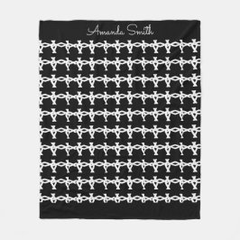 Geweldige, minimaal, zwart-wit kettingpatroon fleece deken