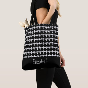 Geweldige, minimaal, zwart-wit kettingpatroon tote bag