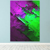 Geweldige mix van groen en paarse abstract canvas afdruk (Insitu (Houten vloer))