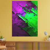 Geweldige mix van groen en paarse abstract canvas afdruk (Insitu (Woonkamer))