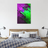 Geweldige mix van groene en paarse abstracte canvas afdruk (Insitu (Slaapkamer))