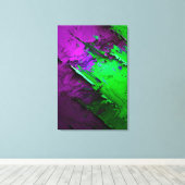 Geweldige mix van groene en paarse abstracte canvas afdruk (Insitu (Houten vloer))