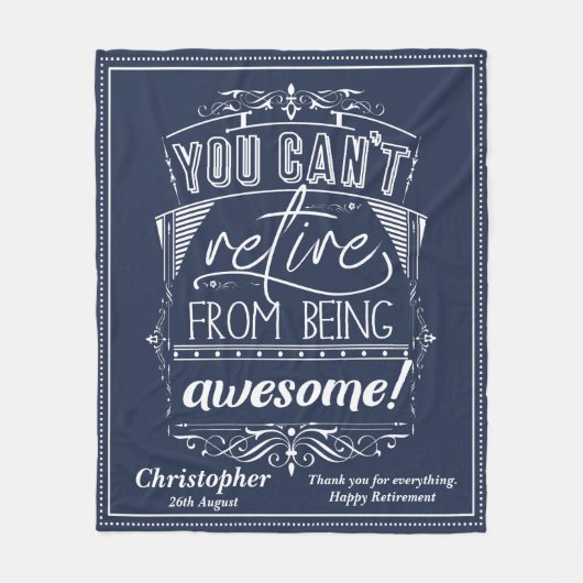 Geweldige modern blauw vervroegd pensioen fleece deken (Voorkant)