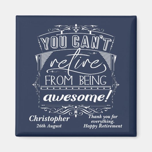 Geweldige modern blauw vervroegd pensioen magneet (Voorkant)