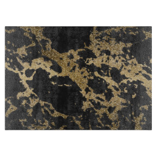 Geweldige modern faux goud glitter zwarte marmer snijplank