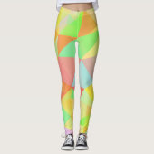 Geweldige modern geometrisch multi-kleurenpatroon leggings (Voorkant)