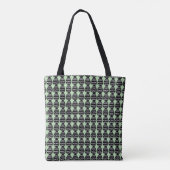 Geweldige modern groen en zwart patroon tote bag (Achterkant)