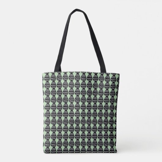 Geweldige modern groen en zwart patroon tote bag (Achterkant)