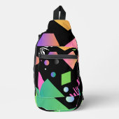 Geweldige modern veelkleurig Verloop zwart Sling Bag (Voorkant)