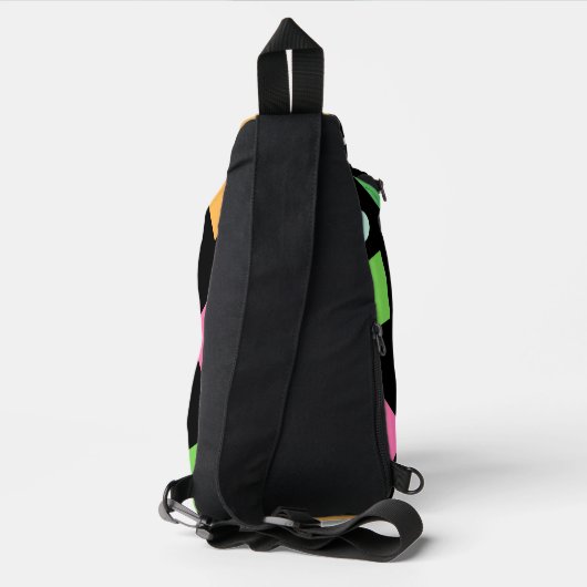 Geweldige modern veelkleurig Verloop zwart Sling Bag (Achterkant)