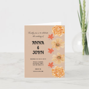 Geweldige moderne boho herfstbloemen bruiloft