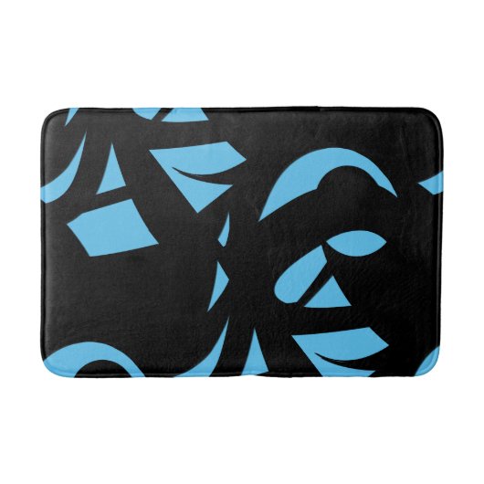 Geweldige moderne kunst blauw / zwart badmat (Voorkant)