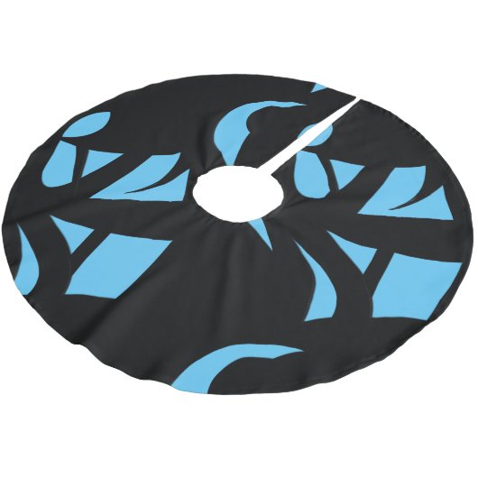 Geweldige moderne kunst blauw / zwart kerstboom rok (Gekanteld)