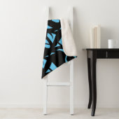 Geweldige moderne kunst blauw / zwart sherpa deken (In situ)