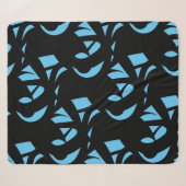Geweldige moderne kunst blauw / zwart sherpa deken (Voorkant (horizontaal))
