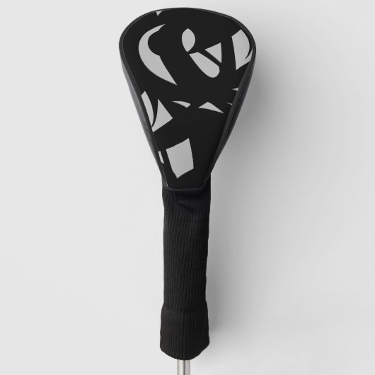 Geweldige moderne kunst grijs / zwart golfheadcover (Voorkant)