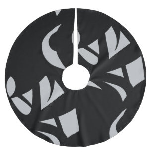 Geweldige moderne kunst grijs / zwart kerstboom rok