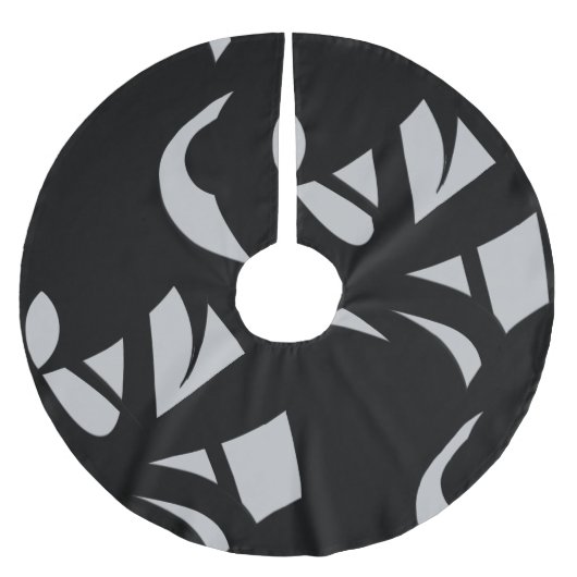 Geweldige moderne kunst grijs / zwart kerstboom rok (Voorkant)