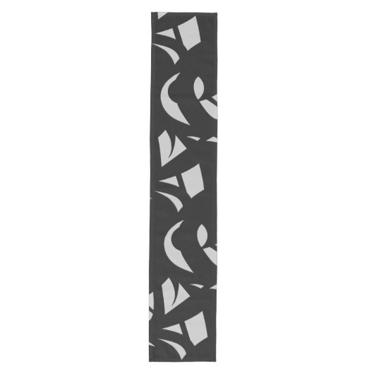 Geweldige moderne kunst grijs / zwart medium tafelloper (Voorkant)