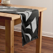 Geweldige moderne kunst grijs / zwart medium tafelloper (Voorbeeld)