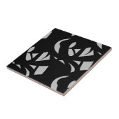 Geweldige moderne kunst grijs / zwart tegeltje (Zijkant)