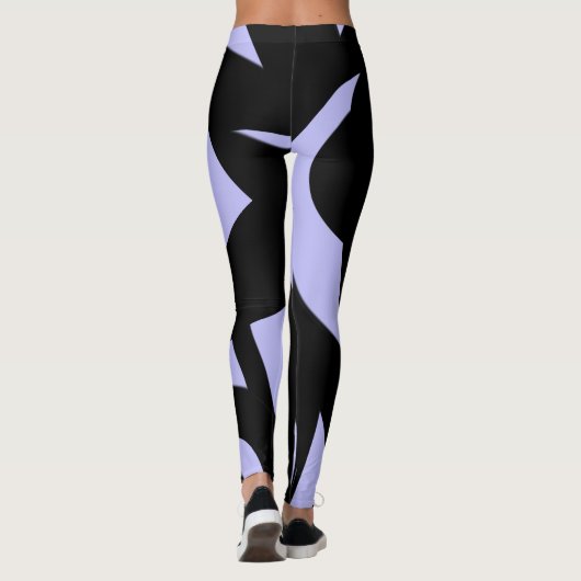 Geweldige moderne kunst zwart en lavender leggings (Achterkant)