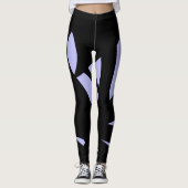 Geweldige moderne kunst zwart en lavender leggings (Voorkant)