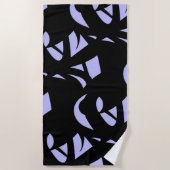 Geweldige moderne kunst zwart en lavender strandlaken (Voorkant)