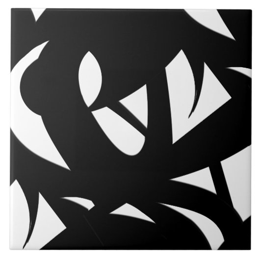 Geweldige moderne kunst  Zwart en wit Tegeltje (Voorkant)