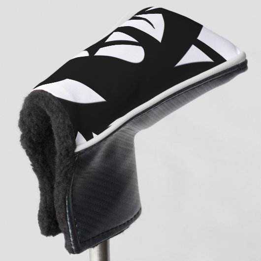 Geweldige moderne kunst zwart-wit golfheadcover (3/4 voorkant)