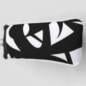 Geweldige moderne kunst zwart-wit golfheadcover (Voorkant)