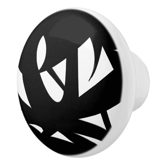 Geweldige moderne kunst zwart-wit keramische knop (Rechts)