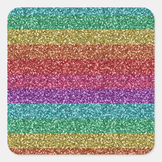 Geweldige modieuze trendy regenboogkleuren vierkante sticker (Voorkant)