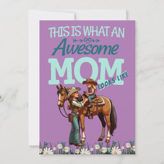 Geweldige Moeder Cowgirl Moederdag Persoonlijk Kaart (Voorkant)