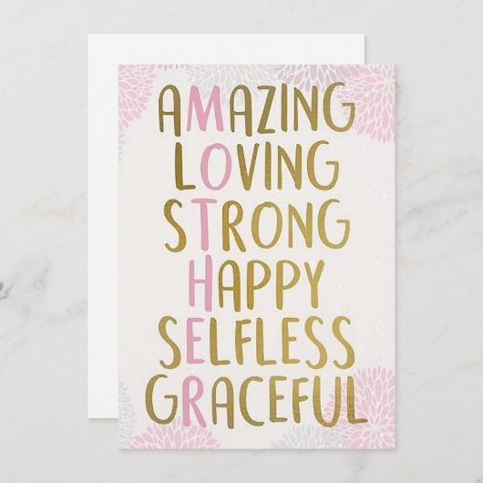 Geweldige Moeder Feestdagenkaart (Voorkant / Achterkant)