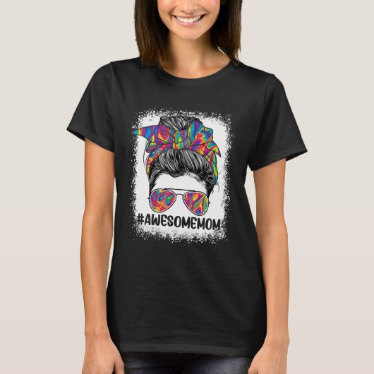 Geweldige Moeder Messy Bun Haar Leuke Vrouwen Moed T-shirt (Voorkant)