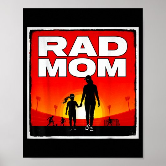 Geweldige moeder moeder en dochter voetbalmoeder z poster (Voorkant)