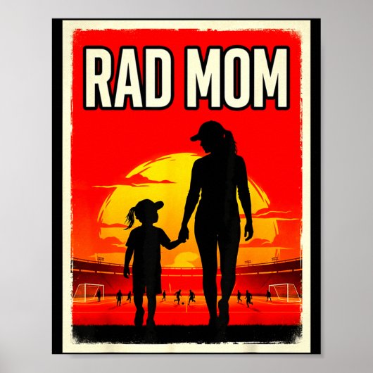Geweldige moeder moeder en dochter voetbalmoeder z poster (Voorkant)