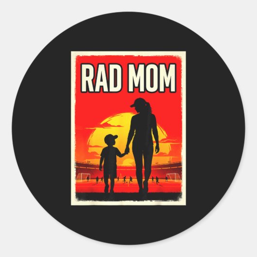 Geweldige moeder moeder en zoon voetbalmoeder zons ronde sticker (Voorkant)