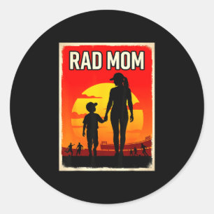 Geweldige moeder moeder en zoon voetbalmoeder zons ronde sticker