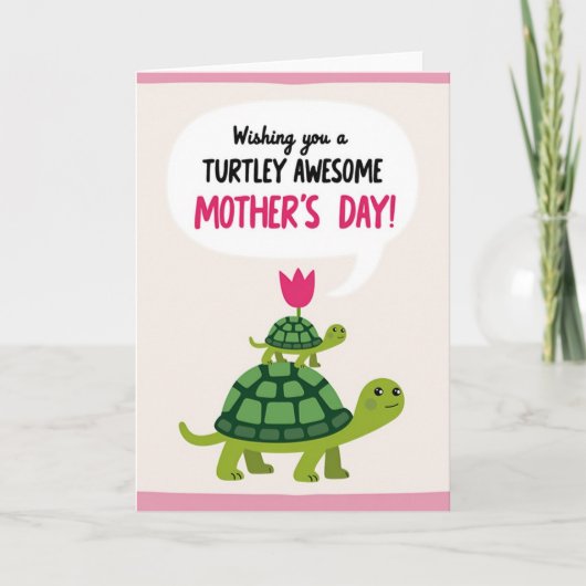 Geweldige Moeder Schildpad Dag Kaart (Voorkant)