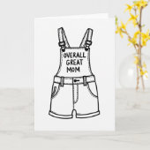 Geweldige Moeder Shortalls Kunstkaart Kaart (Gele Bloem)
