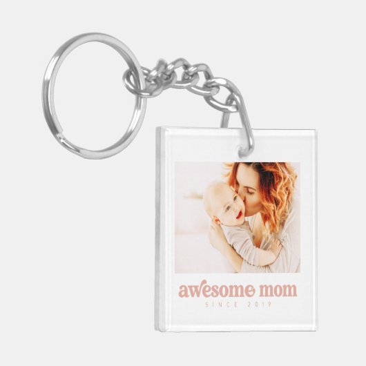 Geweldige moeder sinds 20XX Moderne Moederdag Sleutelhanger (Voorkant Links)